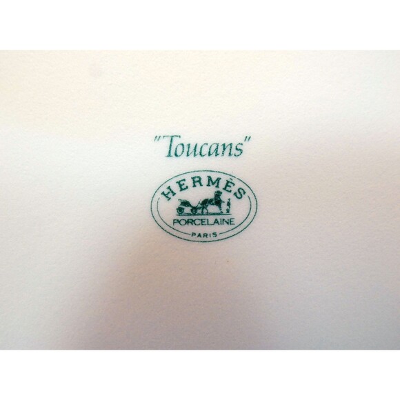 Hermes France Limoge "Toucans" Rectangle Sushi Plate Porcelain New -Case - Picture 6 of 8